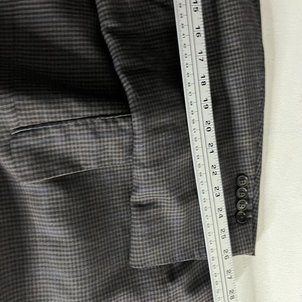 Joseph Feiss Gold Sport Coat Blazer 50L‎ Mens Wool Check Brown Big & Tall